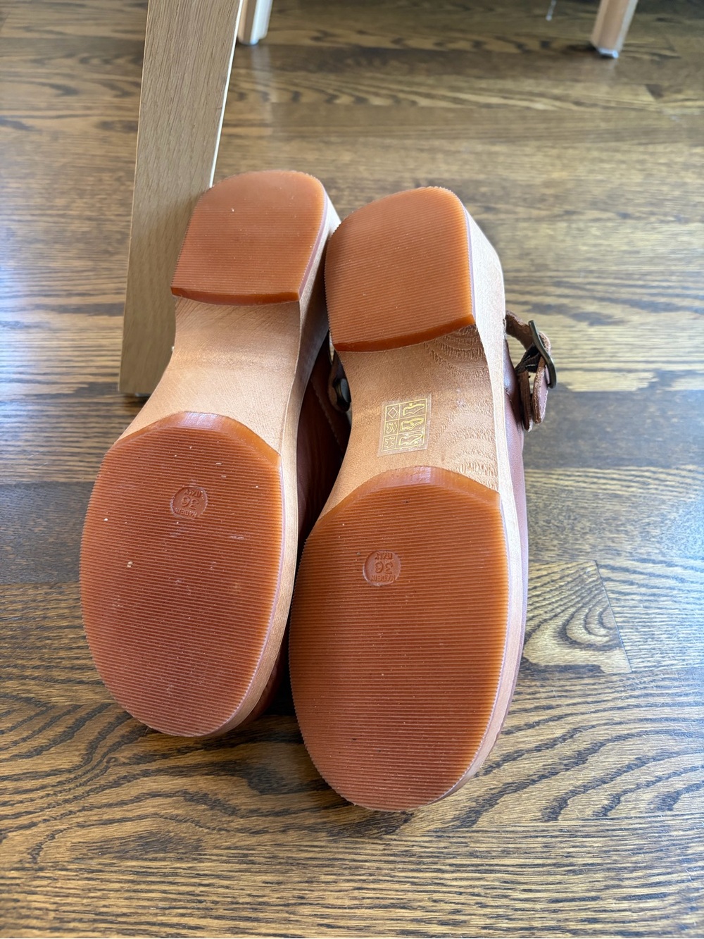 Re/Done -Brown Leather Clogs - Picture 6 of 6